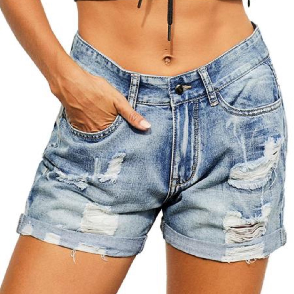 Vintage Faded and Distressed Jean Shorts